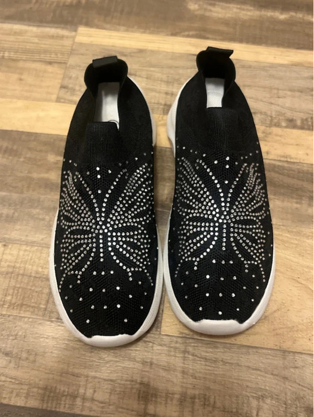 Women’s butterfly rhinestone sparkle slip on shoes